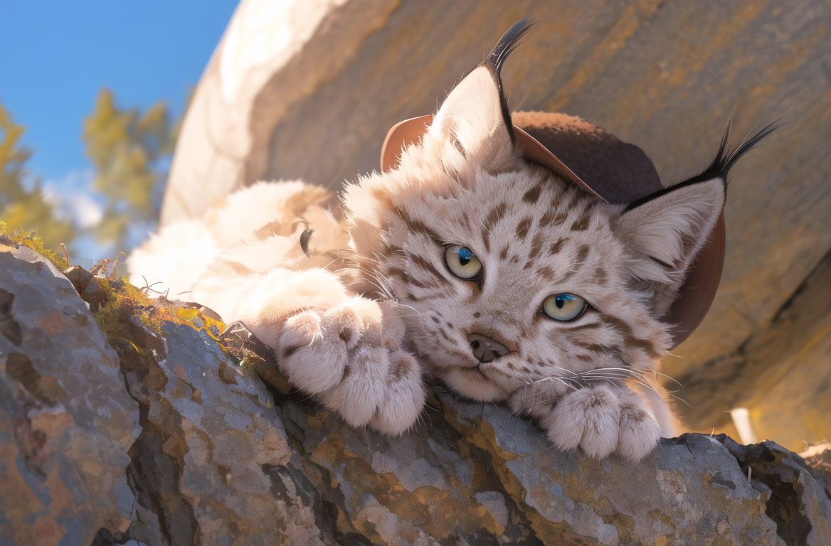 00221-3563861152-masterpiece, best quality,highres,perfect lighting,4k,hdr,big paws,(big hat_1.2),summer,blue sky_lynx,lynxcat,sheli,canada lynx,.png